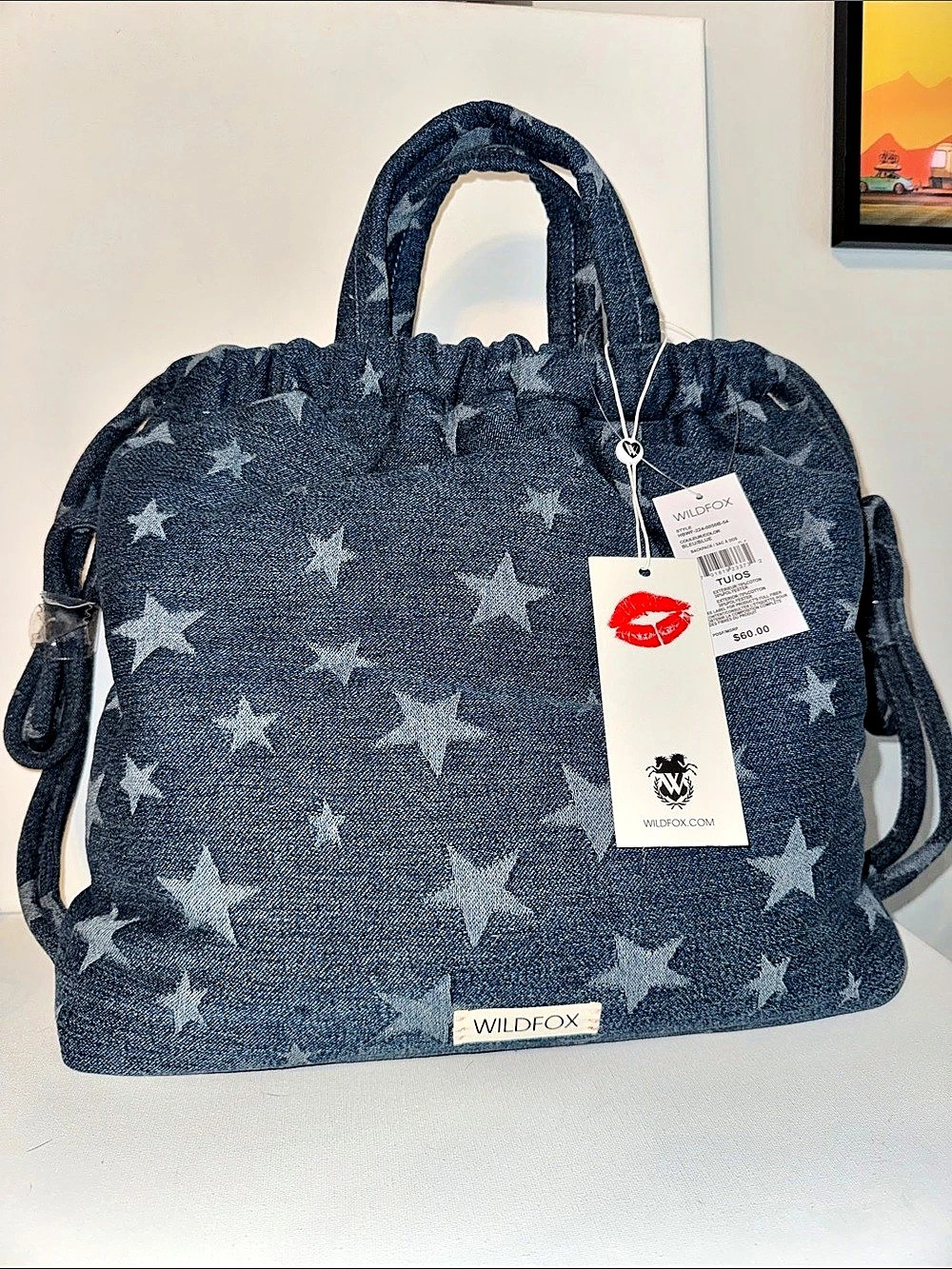 Wildfox Denim Starry Night Backpack Shoulder Bag